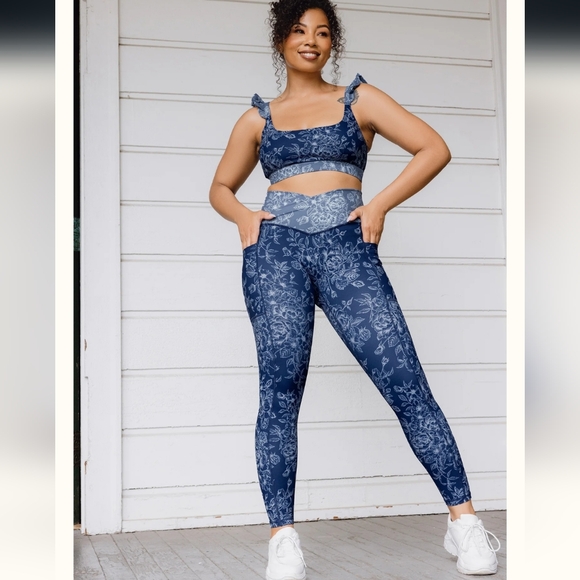 POPFLEX | Pants & Jumpsuits | Popflex Botanical Blossoms Crisscross ...